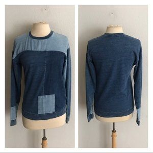 Topshop Chambray Patchwork Pullover